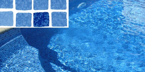 Liner in PVC Mosaico Blu, per piscine.