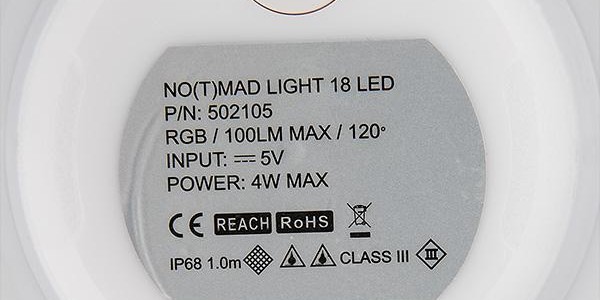 No(t)mad faro LED magnetico a batteria al litio, ricaricabile con USB, bianco o multicolore